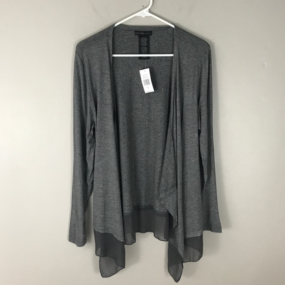 Design History Sweaters - NWT Design History grey open front cardigan XL